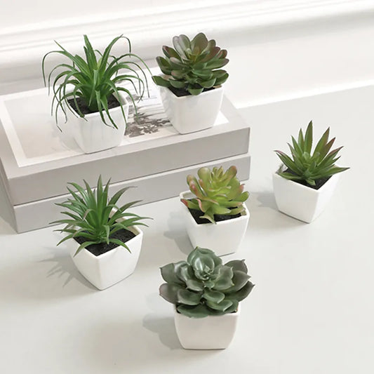 Mini Evergreen Artificial Small Potted Plants
